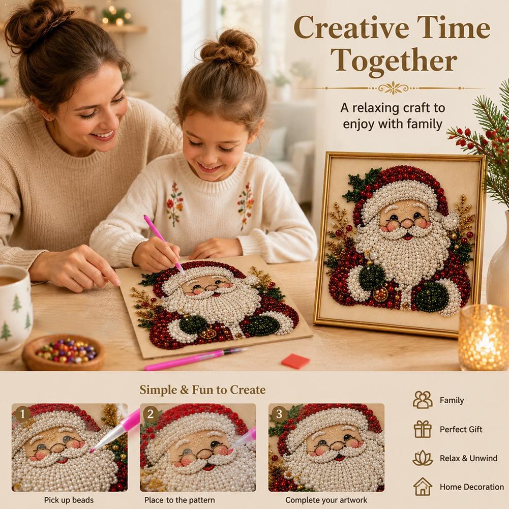 Art Craft Kits For Adults - Christmas Santa Claus Pearl Art DIY