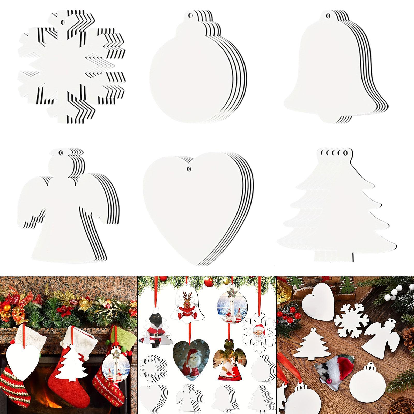 Art And Craft Xmas Tree - 30x Sublimation Christmas Ornaments Xmas Tree