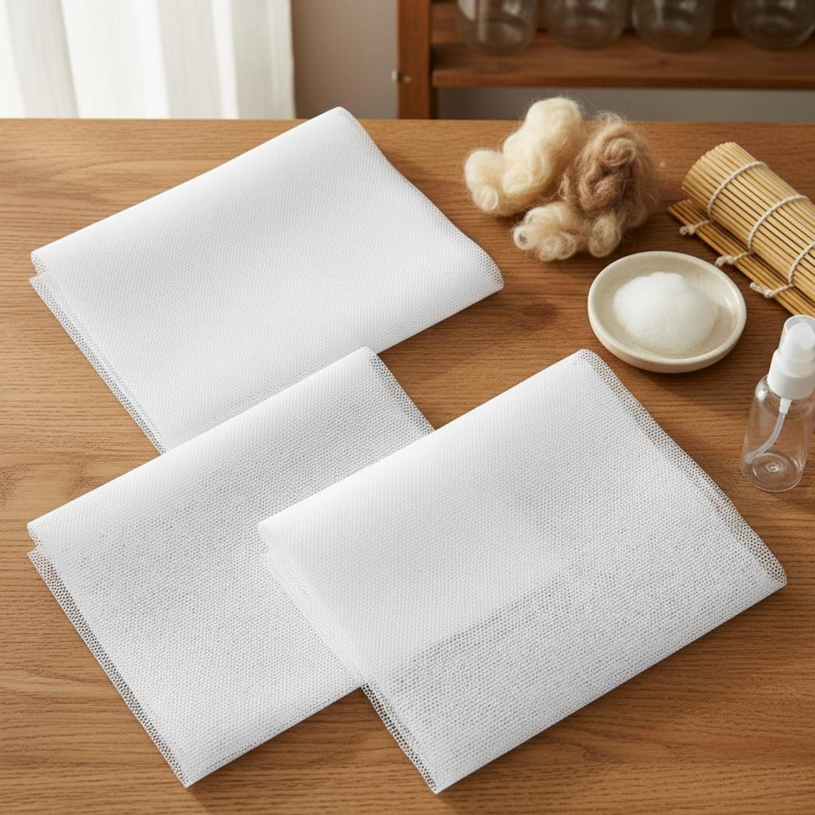 Art Craft Easy - 4 Pieces Wet Felting Mesh Reusable