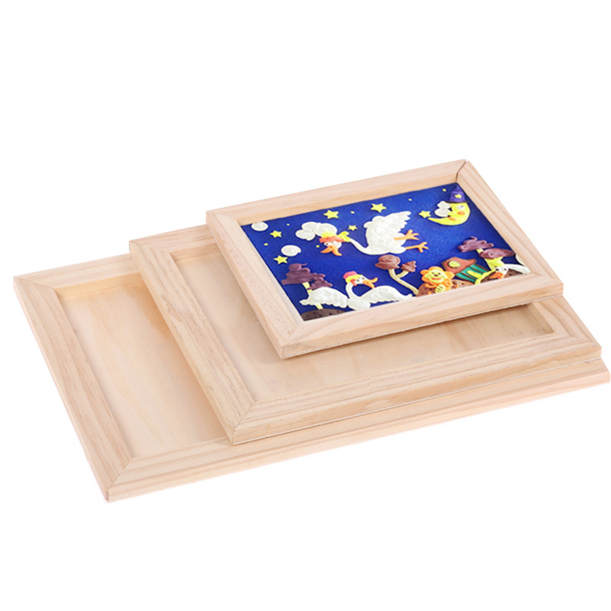 Craft Art Set - 2Pcs Blank Wooden Painting Frame Set