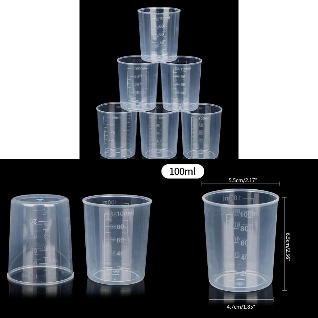 Art Craft Cup - 10Kit Clear Graduated Plastic Liquid Measuring