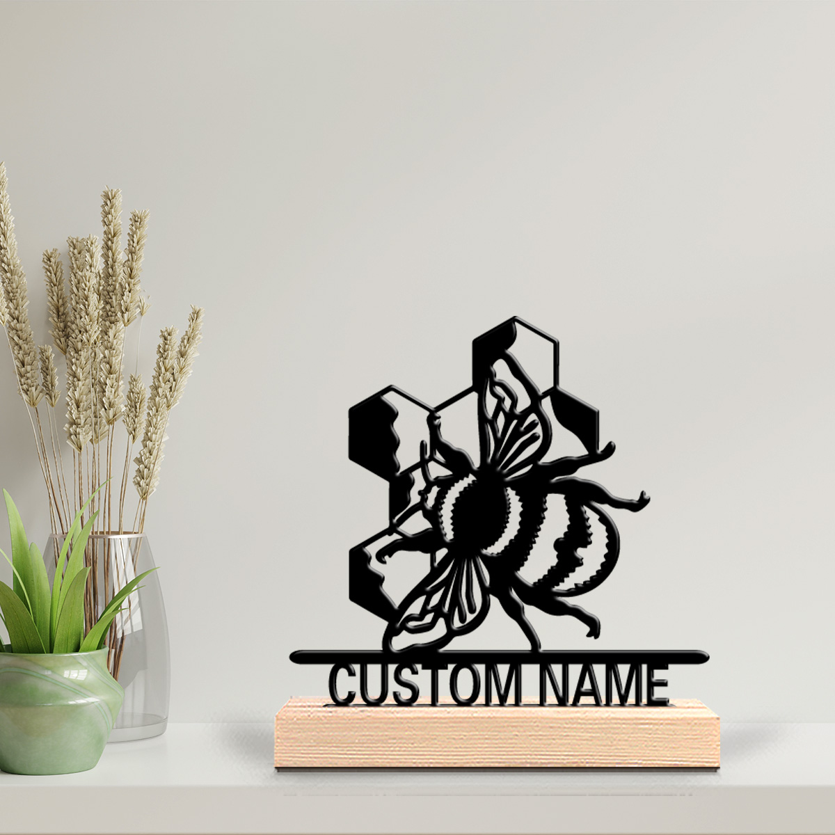 Art Craft Names - 1pc Simple bee Custom Name Metal