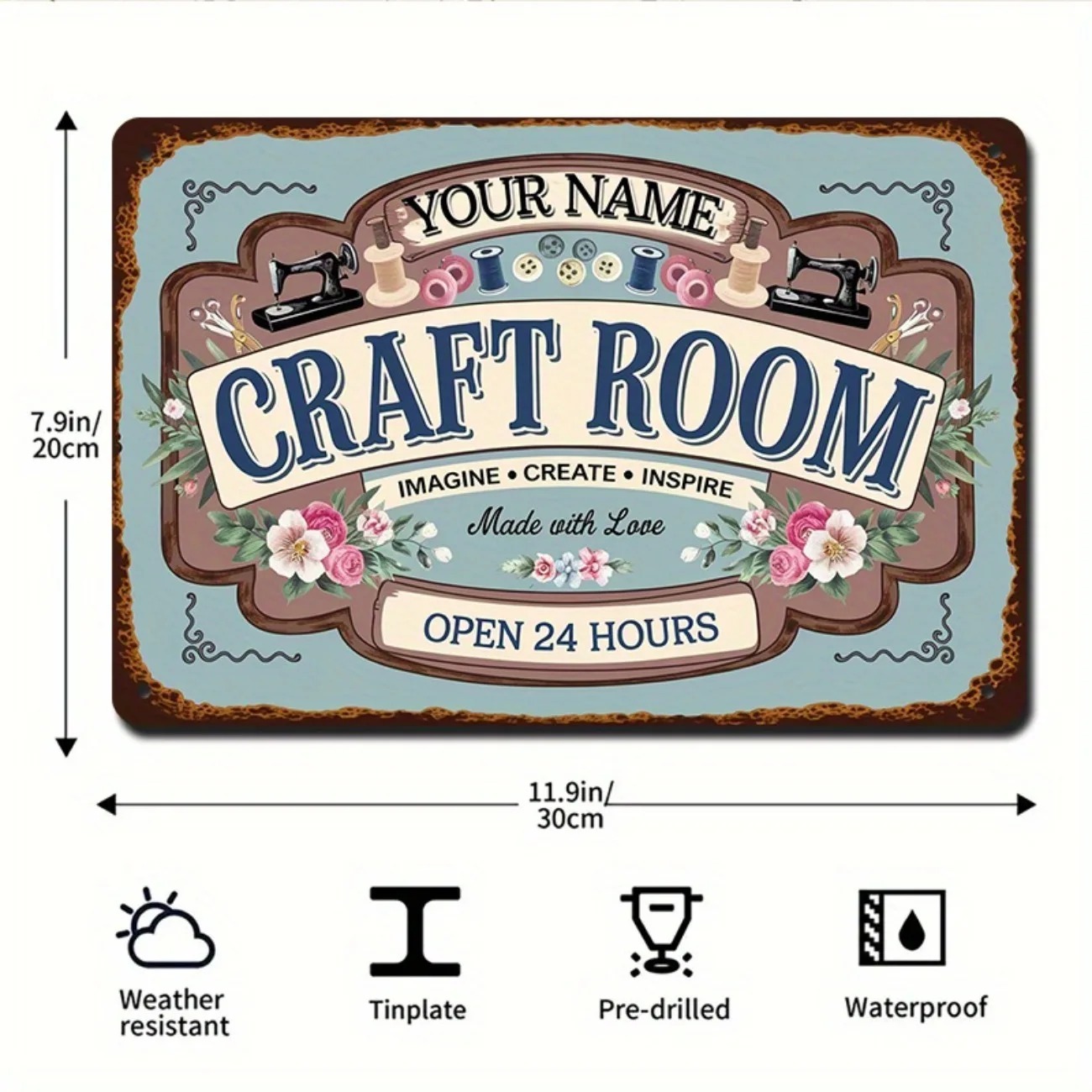 Art Craft Names - Custom Name Metal Craft Room Sign