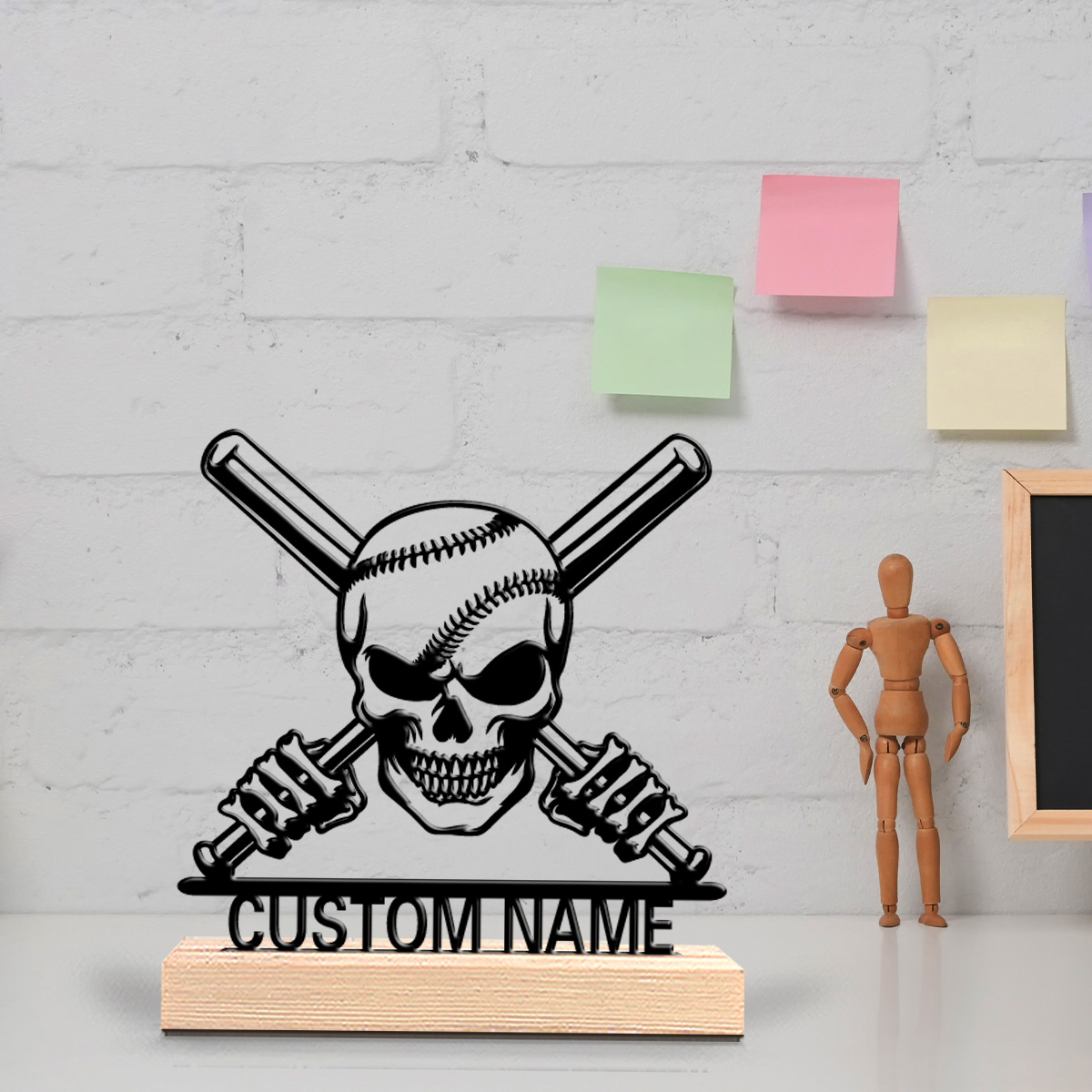 Art Craft Names - 1pc Abstract Skeleton Baseball Custom Name