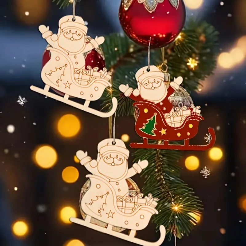 Art And Craft Xmas Tree - Paintable Blank Wooden christmas tree Festival