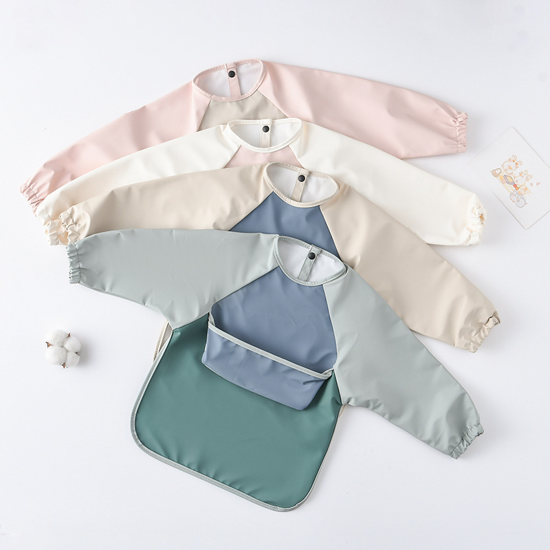 Kids Baby Long Sleeved PU Bibs - Art Craft Easy 评论和价格