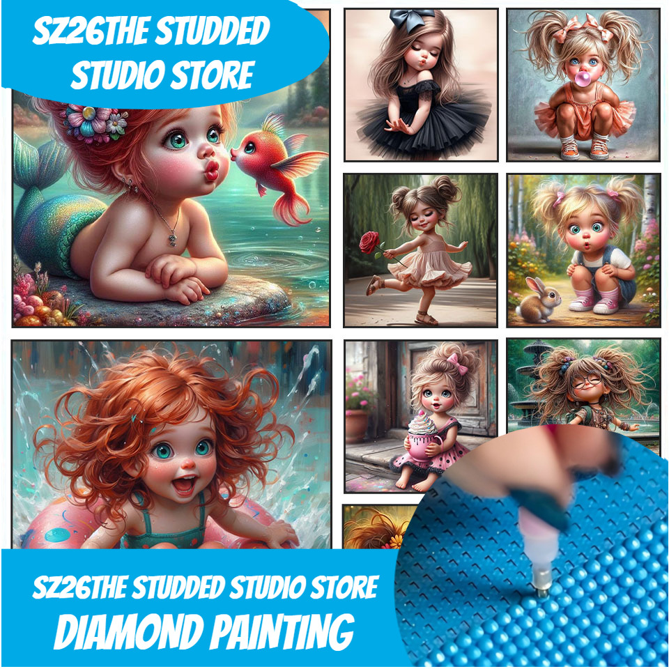 Sz26The Studded 5D DIY Diamond - Art Craft Girl 评论和价格