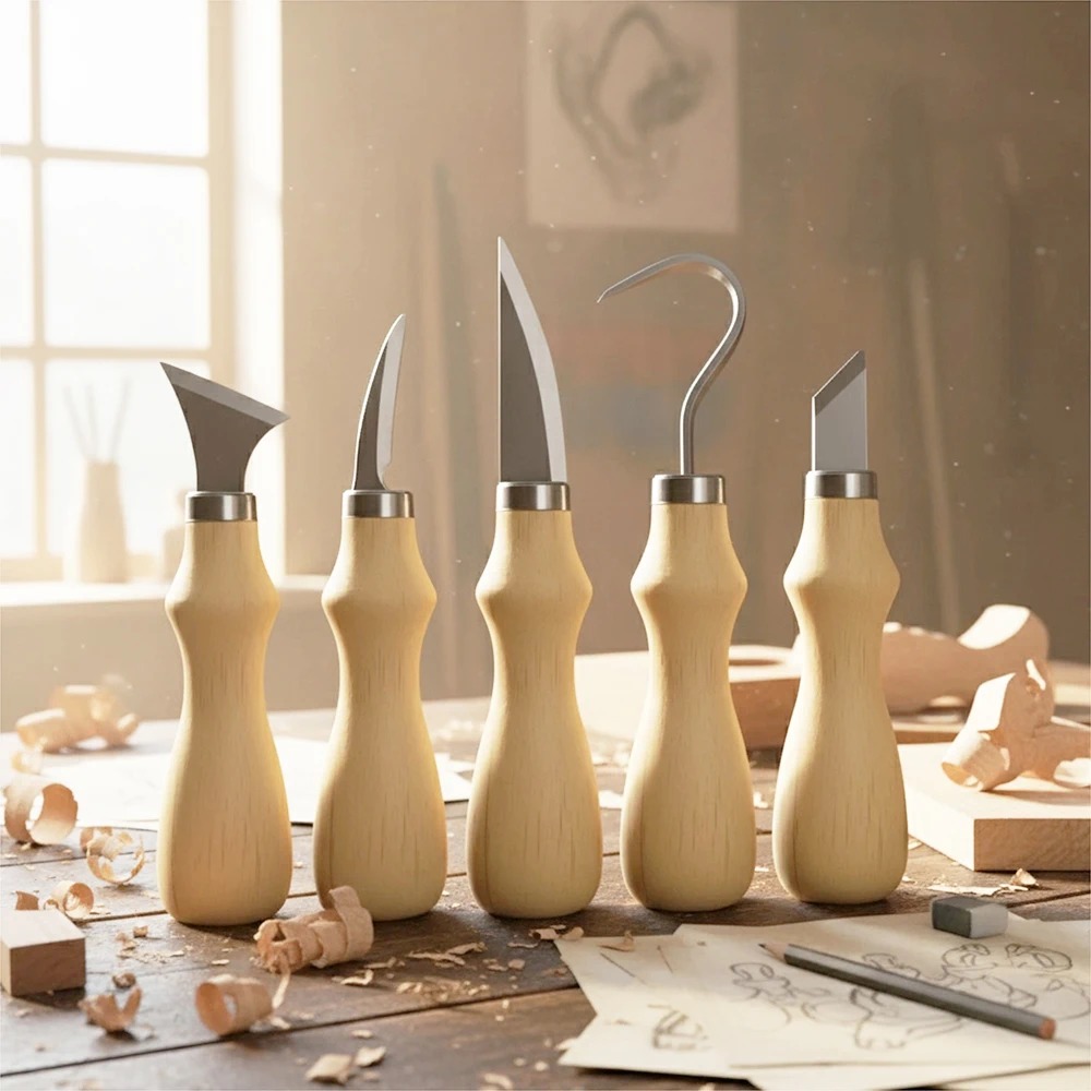 5Pcs Wood Carving Tools Set,Cu - Craft Art Set 评论和价格