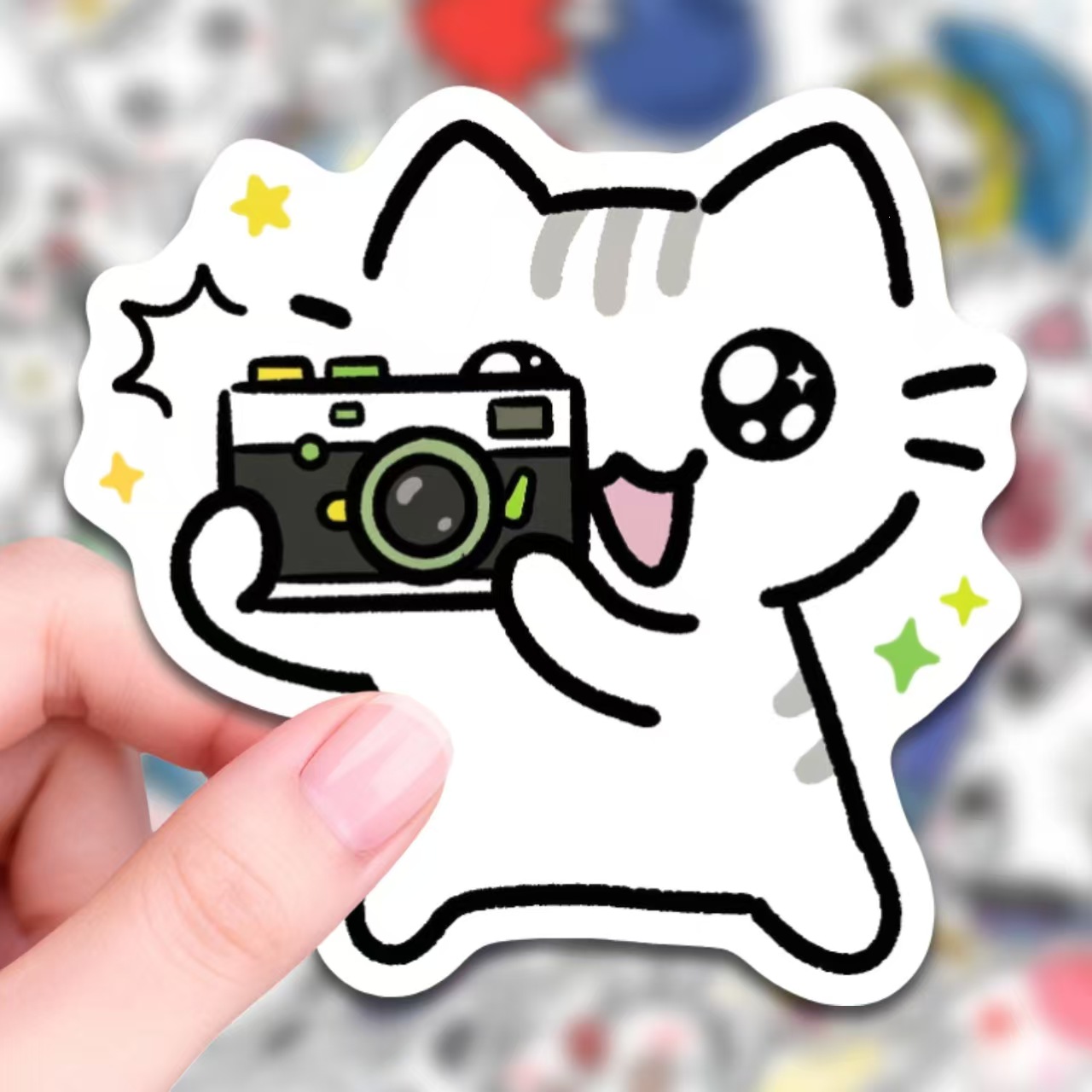 50 Cute Funny Line Art Cat Sti - Art Craft Cup 评论和价格