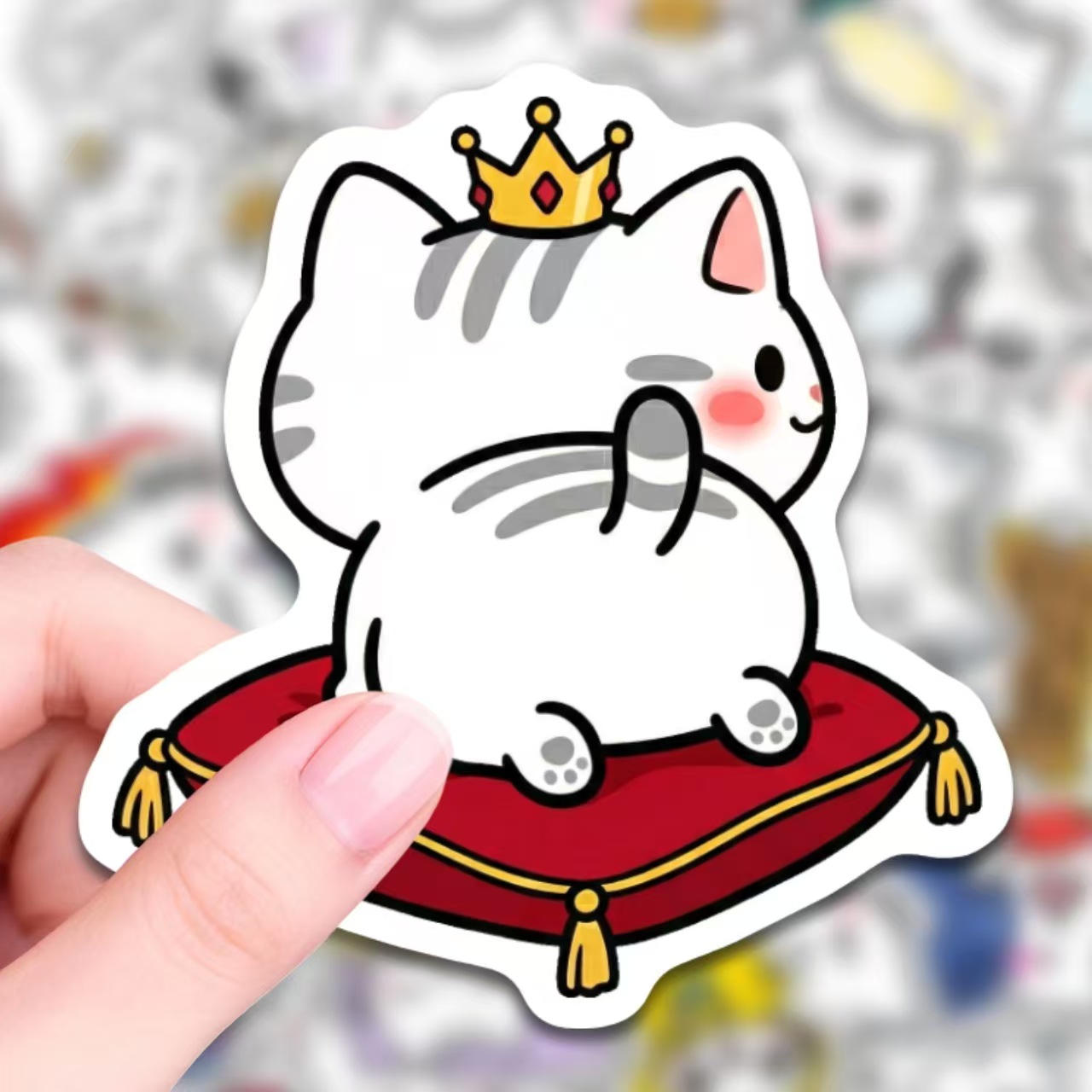 50 Cute Funny Line Art Cat Sti - Art Craft Cup 评论和价格