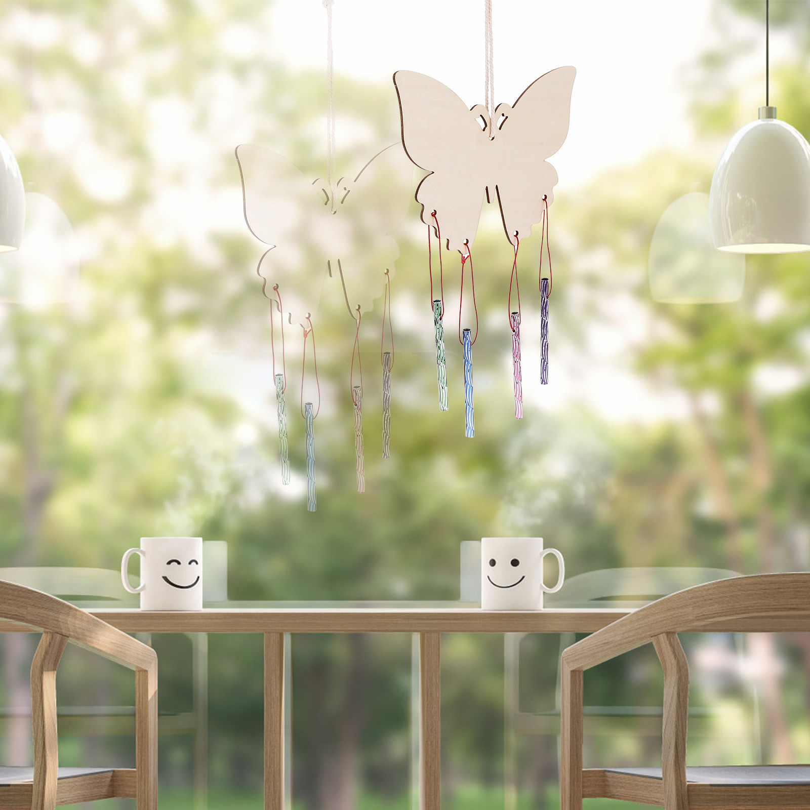 1Set DIY Butterfly Wind Chime  - Art Craft Butterfly 评论和价格