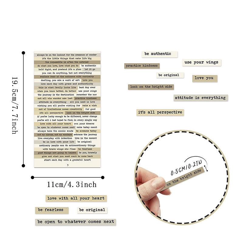 8pcs Brown Notes Quote Sticker - Art Craft Journal 评论和价格