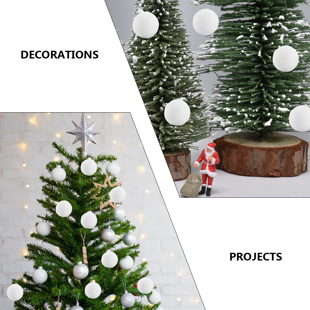 6Pcs White Xmas Ball Solid Den - Art And Craft Xmas Tree 评论和价格