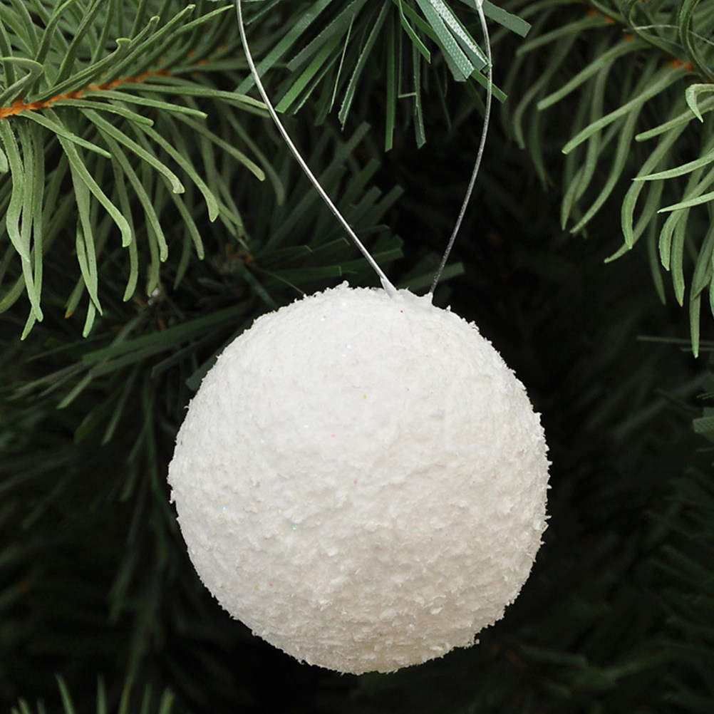 6Pcs White Xmas Ball Solid Den - Art And Craft Xmas Tree 评论和价格