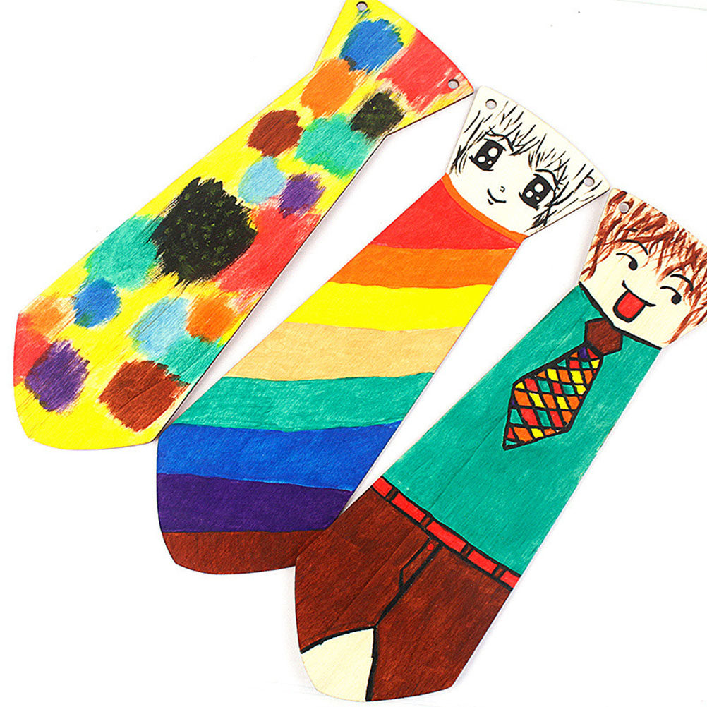 5Pcs Wooden Necktie for Father - Art And Craft For Father'S Day 评论和价格