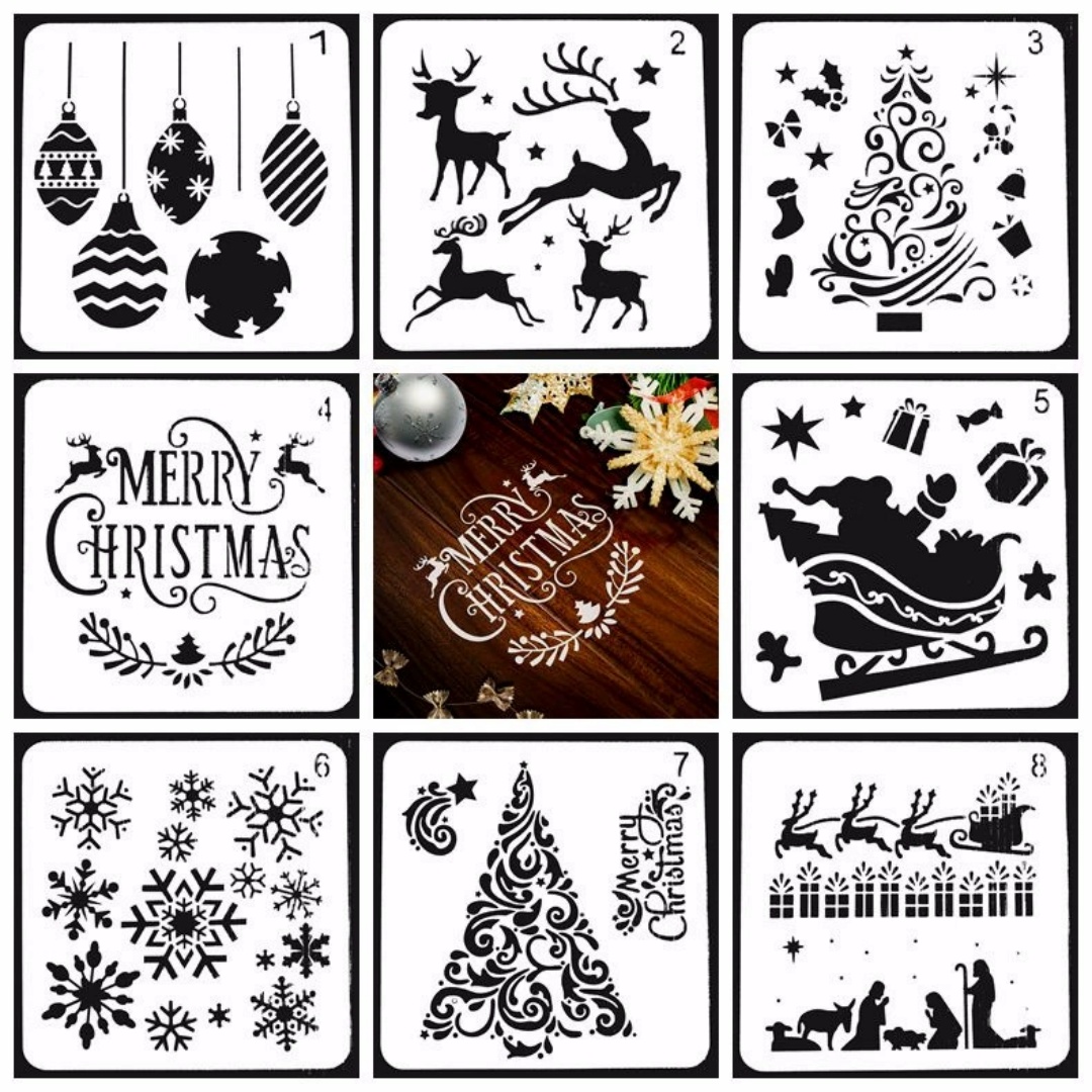 8/12/16pcs Christmas Painting  - Art And Craft Xmas Tree 评论和价格