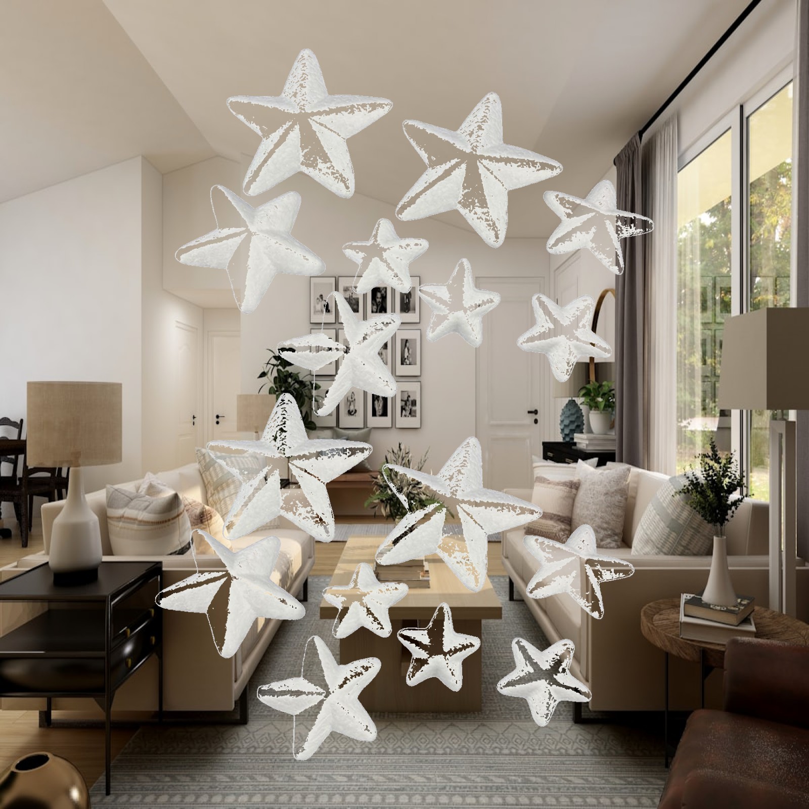 16x Foam Stars Christmas Decor - Art And Craft Xmas Tree 评论和价格
