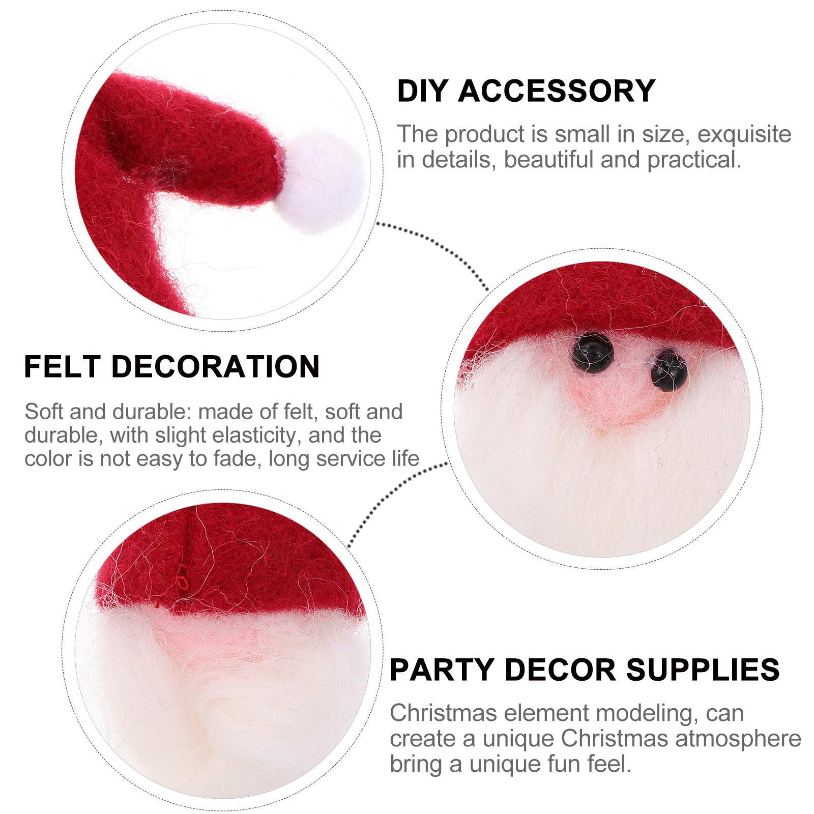 6Pcs Premium Felt Santa Claus  - Art And Craft Xmas Tree 评论和价格