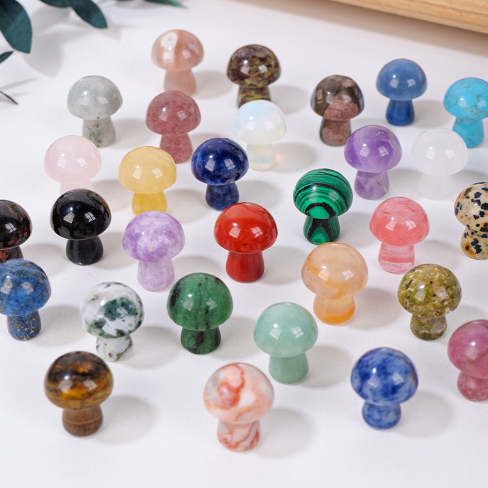 Natural Crystal Mushroom Gemst - Art And Craft Jungle 评论和价格