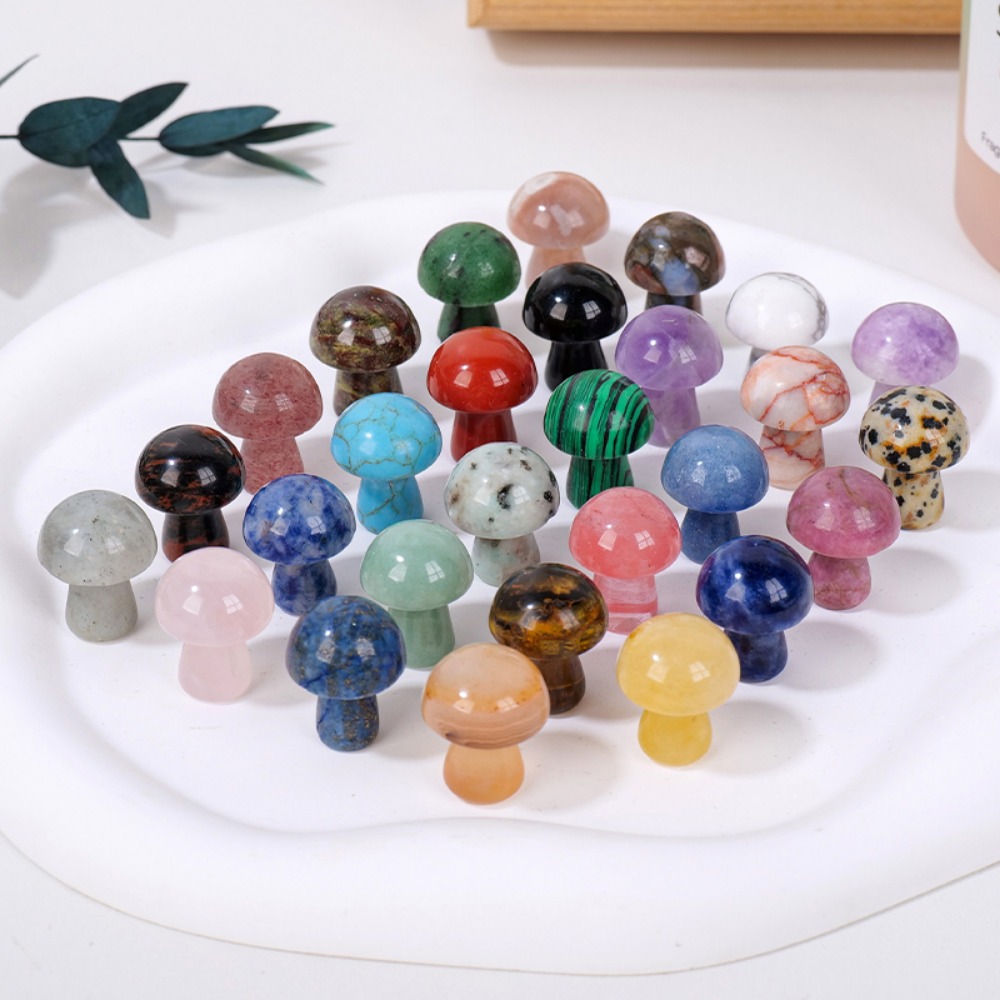 Natural Crystal Mushroom Gemst - Art And Craft Jungle 评论和价格