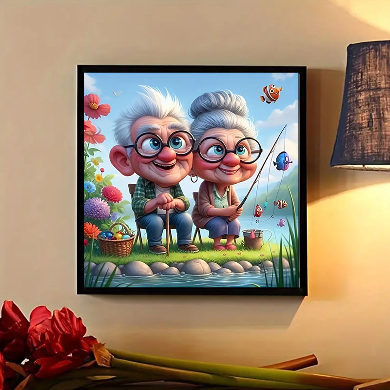 Grandparents Fishing Diamond P - Art Craft Kits For Adults 评论和价格