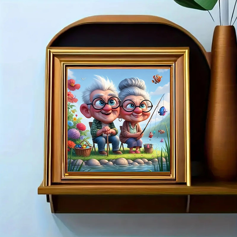 Grandparents Fishing Diamond P - Art Craft Kits For Adults 评论和价格