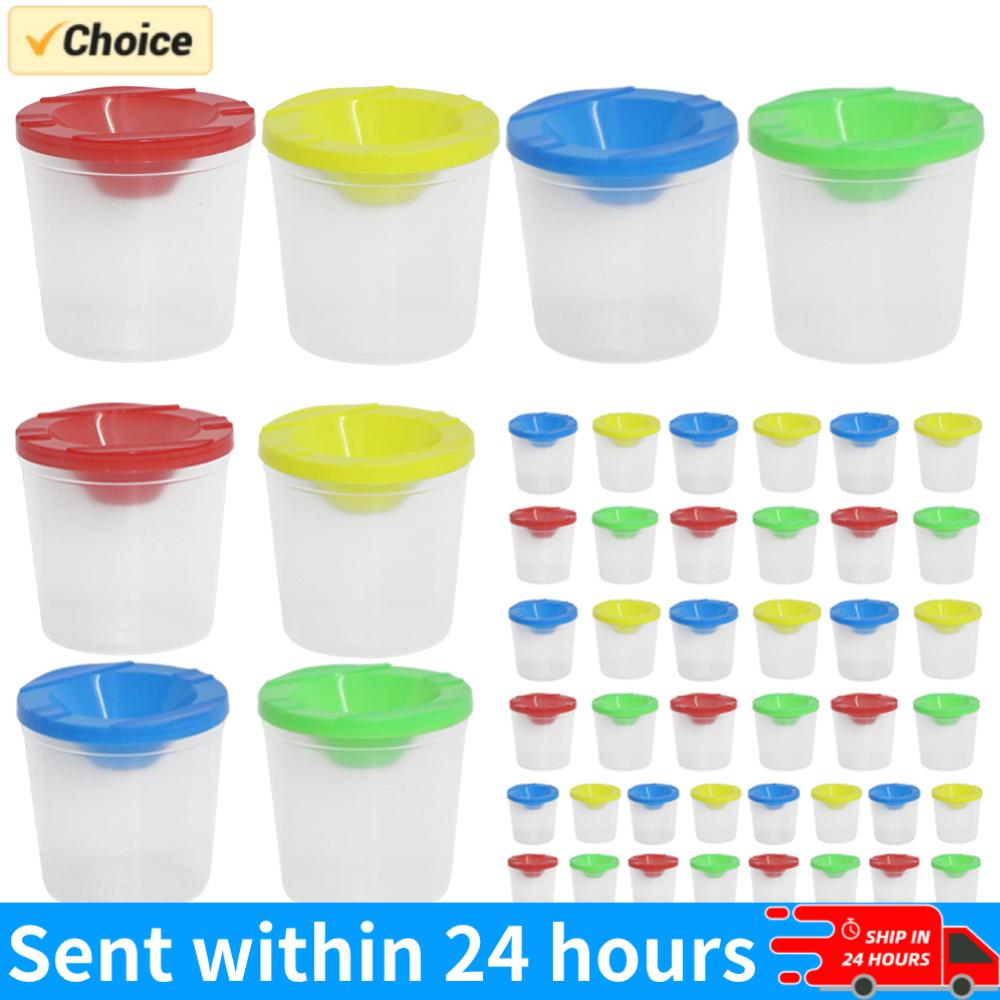 Non-Spill Paint Cups with Colo - Art Craft Cup 评论和价格