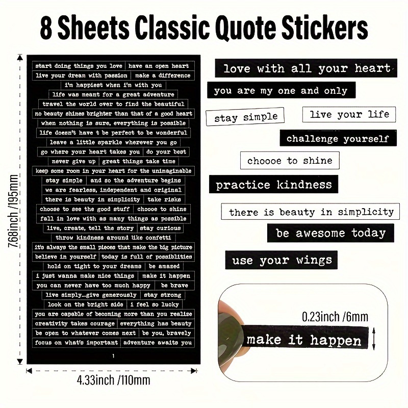 406pcs Inspirational Quote Sti - Art Craft Journal 评论和价格
