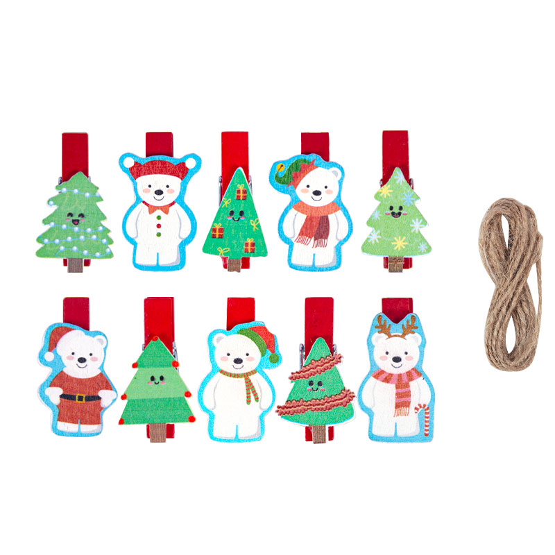 10/20pcs Christmas Wood Clips  - Art And Craft Xmas Tree 评论和价格