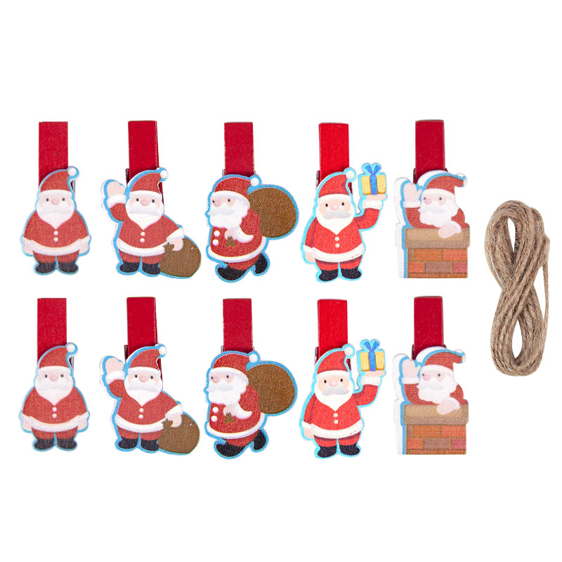 10/20pcs Christmas Wood Clips  - Art And Craft Xmas Tree 评论和价格