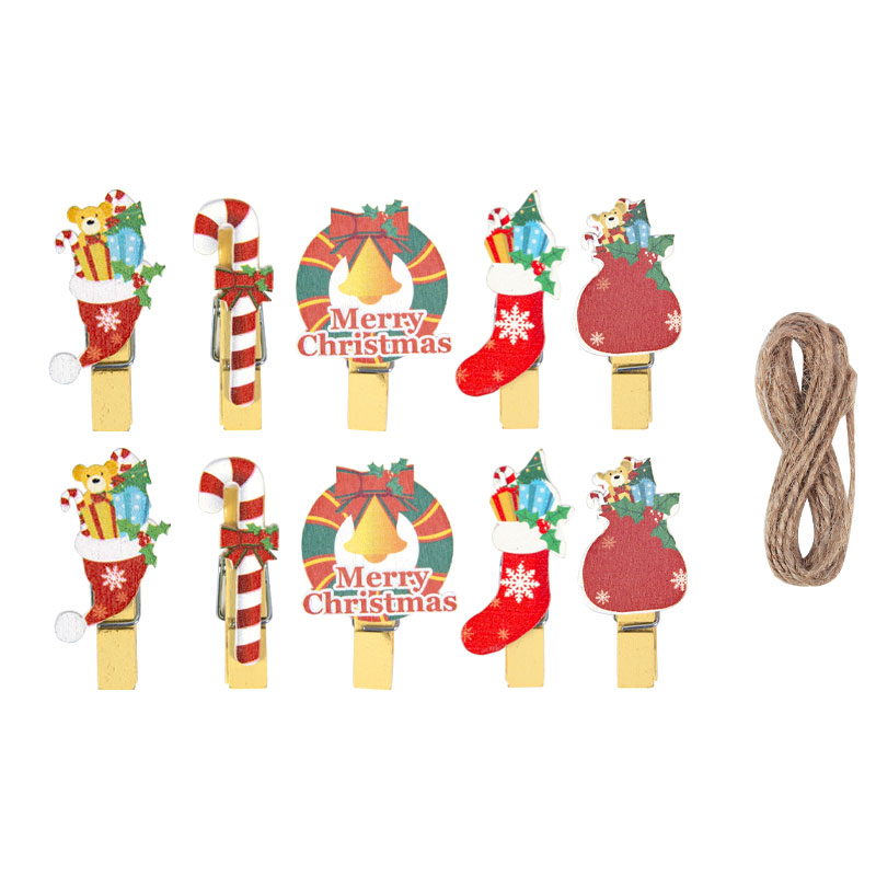 10/20pcs Christmas Wood Clips  - Art And Craft Xmas Tree 评论和价格