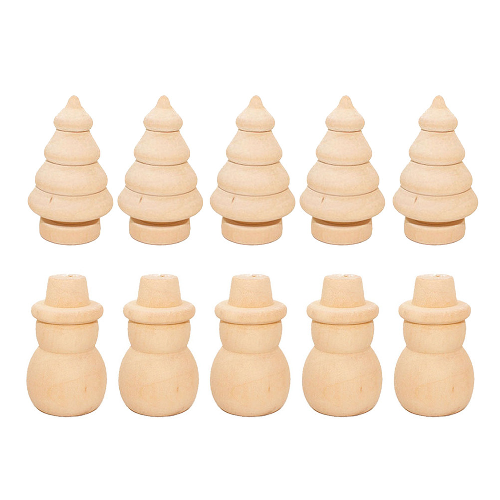 20pcs Diy Painting Wooden Orna - Art And Craft Xmas Tree 评论和价格