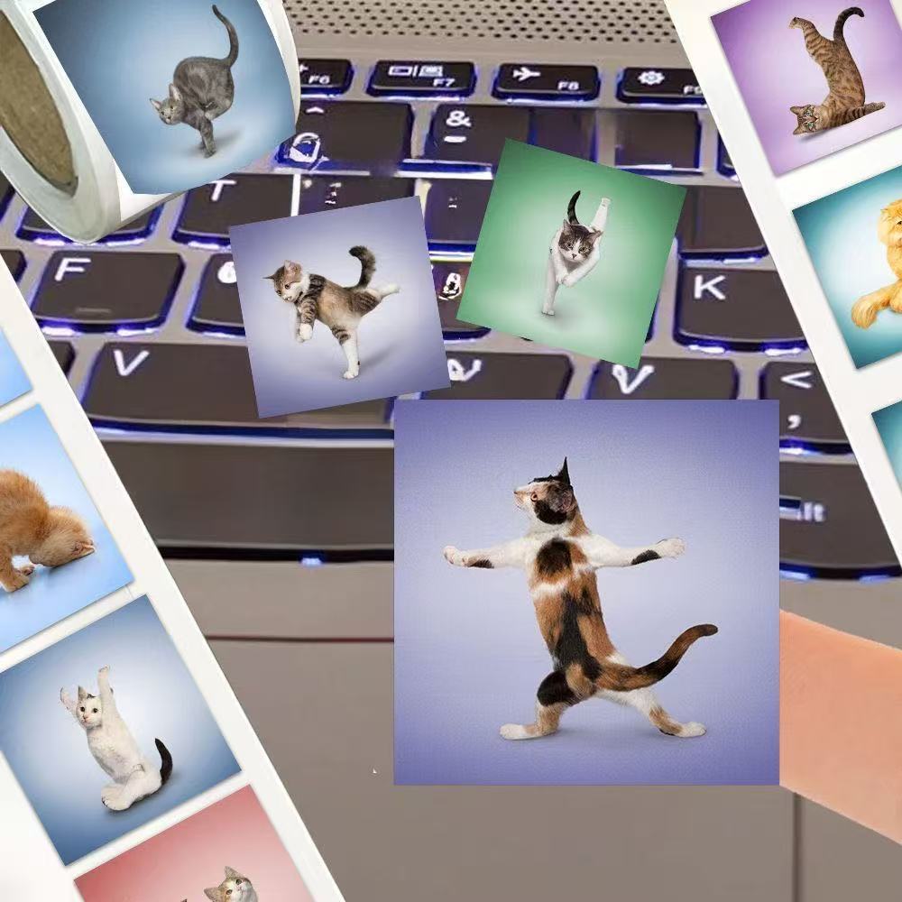 500pcs Cute Cat Roll Stickers  - Art Craft Journal 评论和价格