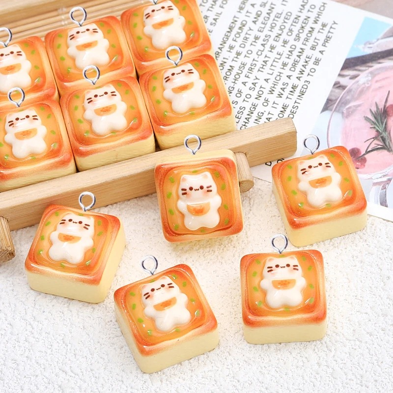 10Pcs Kawaii Cat Toast Bread R - Art Craft Items 评论和价格