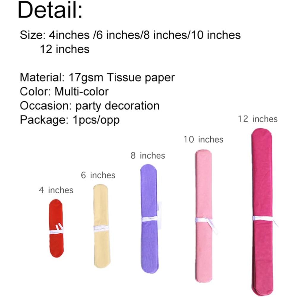 5 Pcs 6 8 10 12 inch Tissue Pa - Art Craft Items 评论和价格