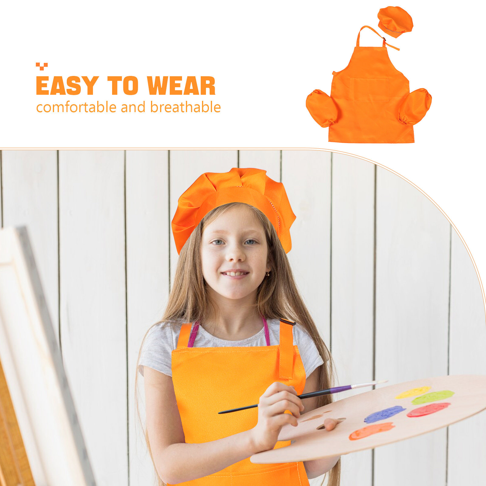 1Set Children Apron Set Includ - Art Craft Hat 评论和价格