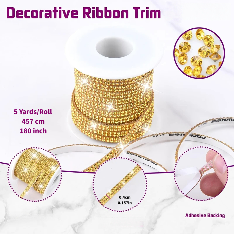 5 Yards Self-Adhesive Rhinesto - Art Craft Hat 评论和价格