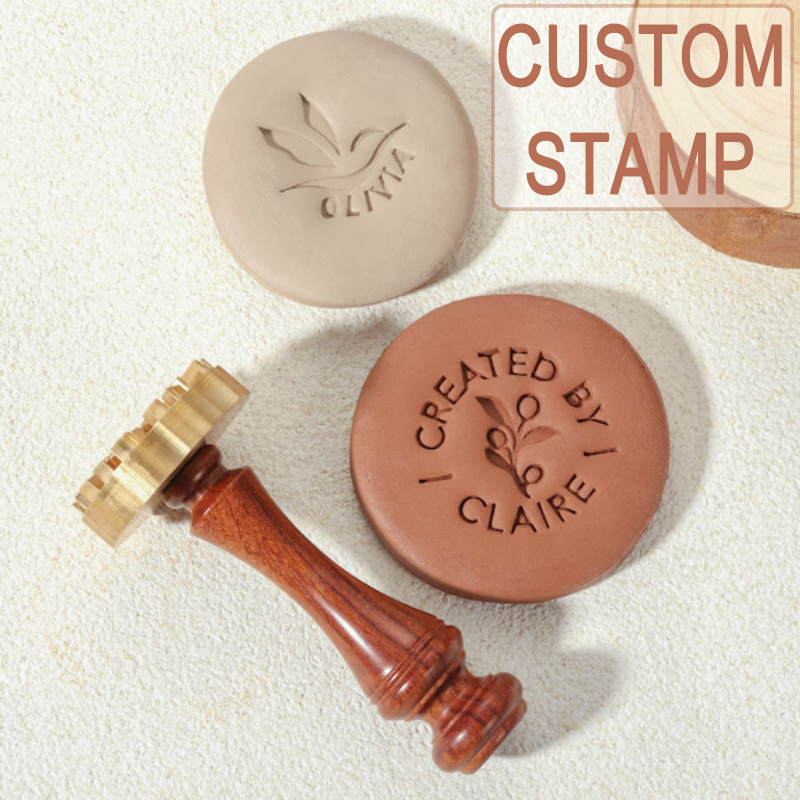 Custom Pottery Stamp for Clay, - Art Craft Logo Design 评论和价格