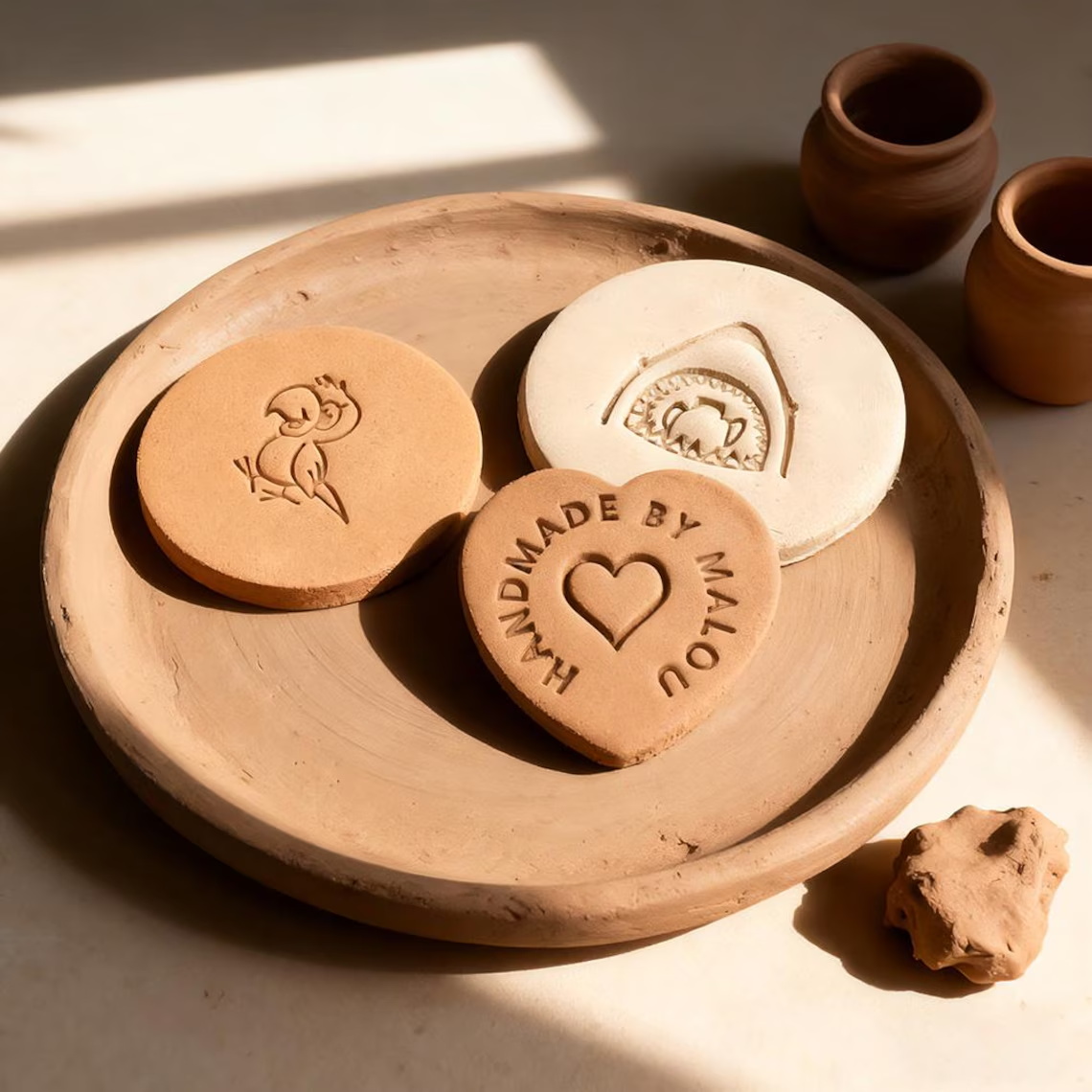 Custom Pottery Stamp for Clay, - Art Craft Logo Design 评论和价格