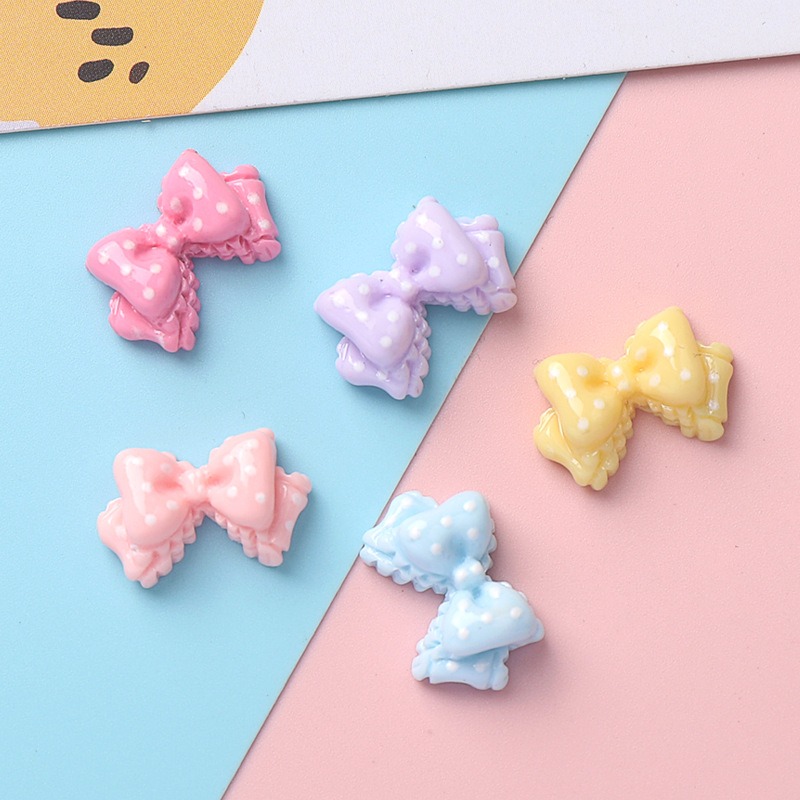 7 Colors Mini Bow Resin Charms - Art Craft Items 评论和价格