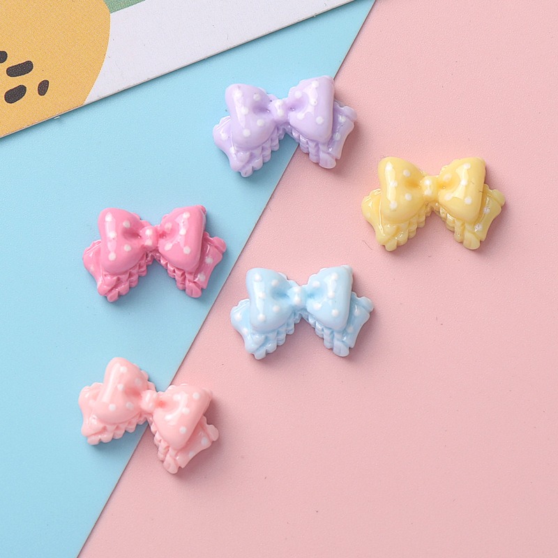 7 Colors Mini Bow Resin Charms - Art Craft Items 评论和价格