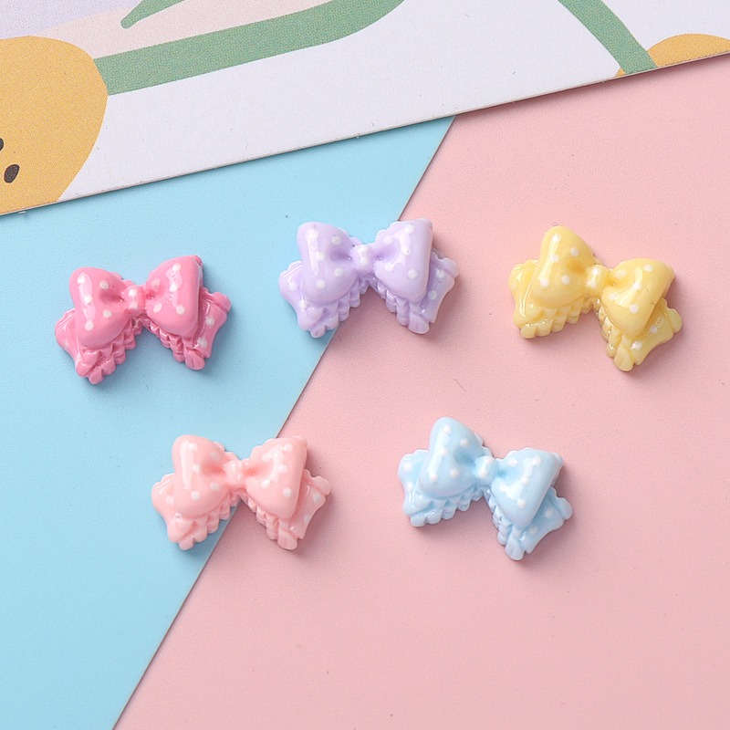 7 Colors Mini Bow Resin Charms - Art Craft Items 评论和价格