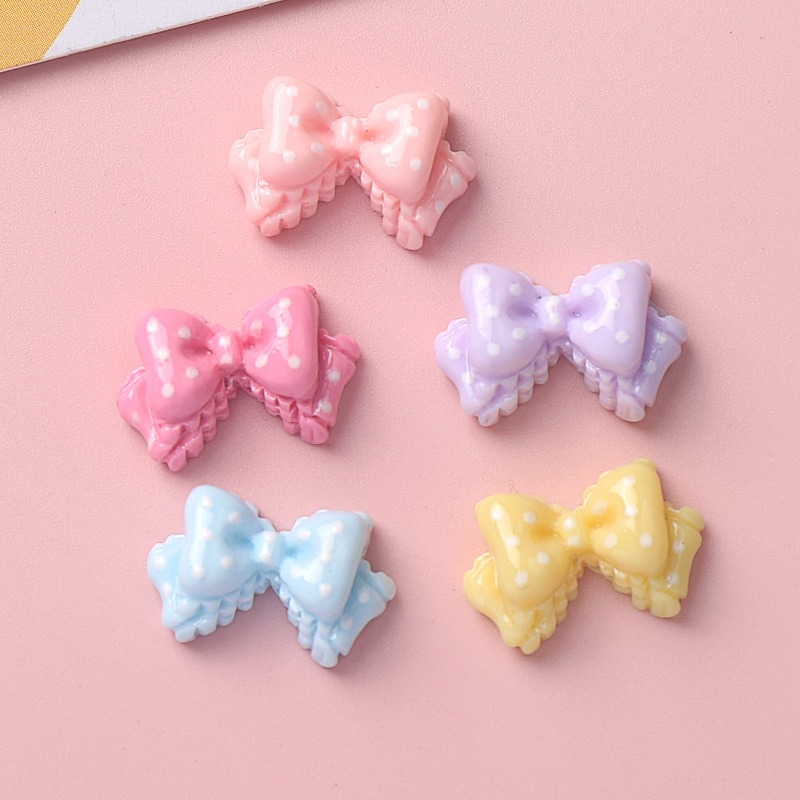 7 Colors Mini Bow Resin Charms - Art Craft Items 评论和价格