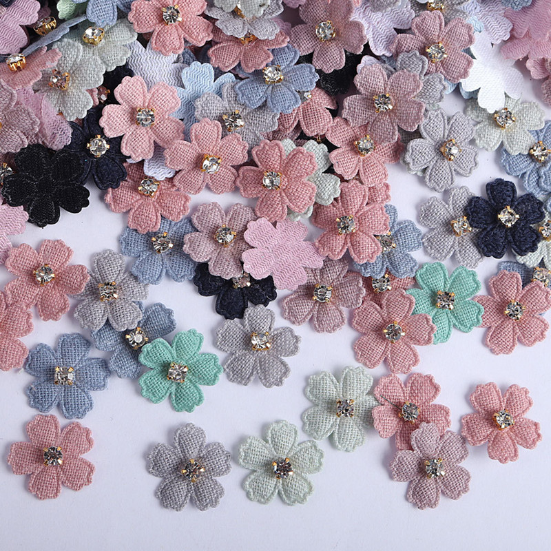 100Pcs 22mm Fabric Flower With - Art Craft Hat 评论和价格