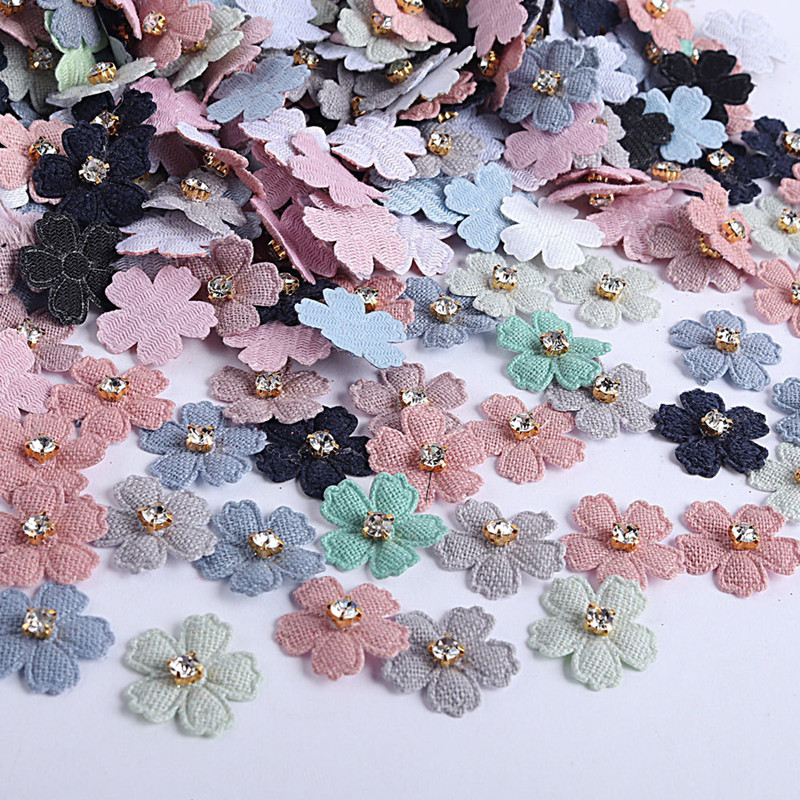 100Pcs 22mm Fabric Flower With - Art Craft Hat 评论和价格