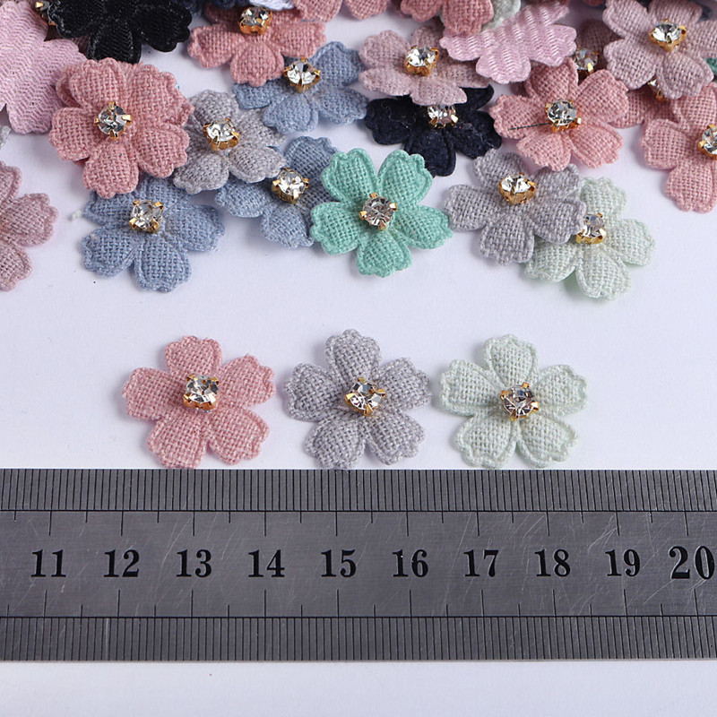 100Pcs 22mm Fabric Flower With - Art Craft Hat 评论和价格