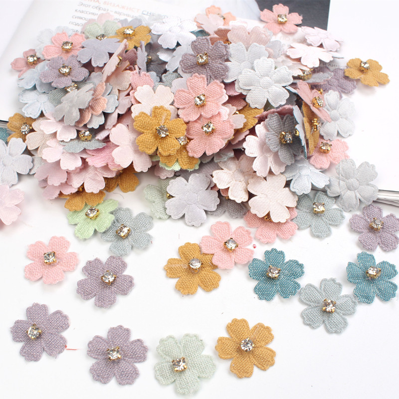 100Pcs 22mm Fabric Flower With - Art Craft Hat 评论和价格